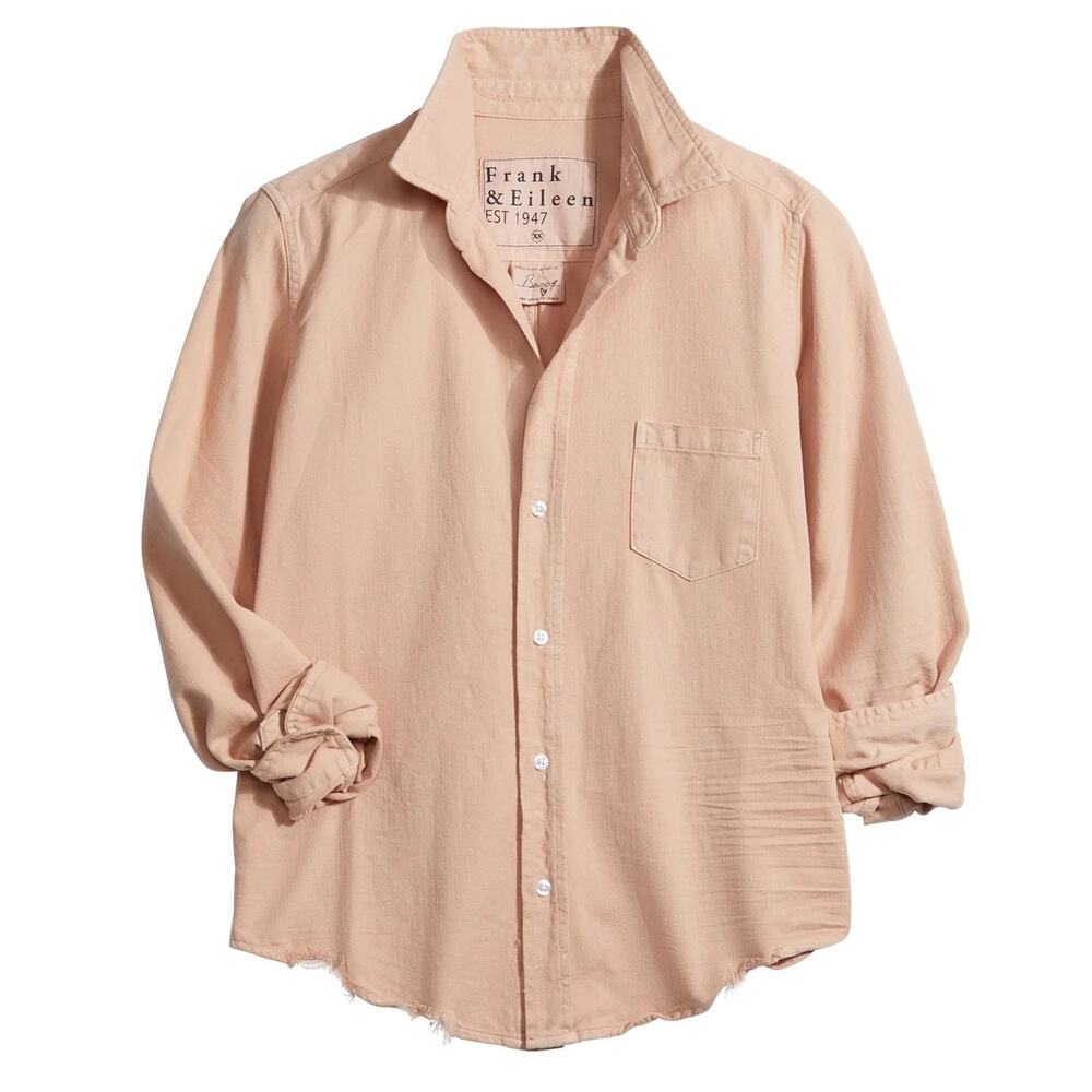 Frank & Eileen Khaki Eileen Distressed Button Down Top size small